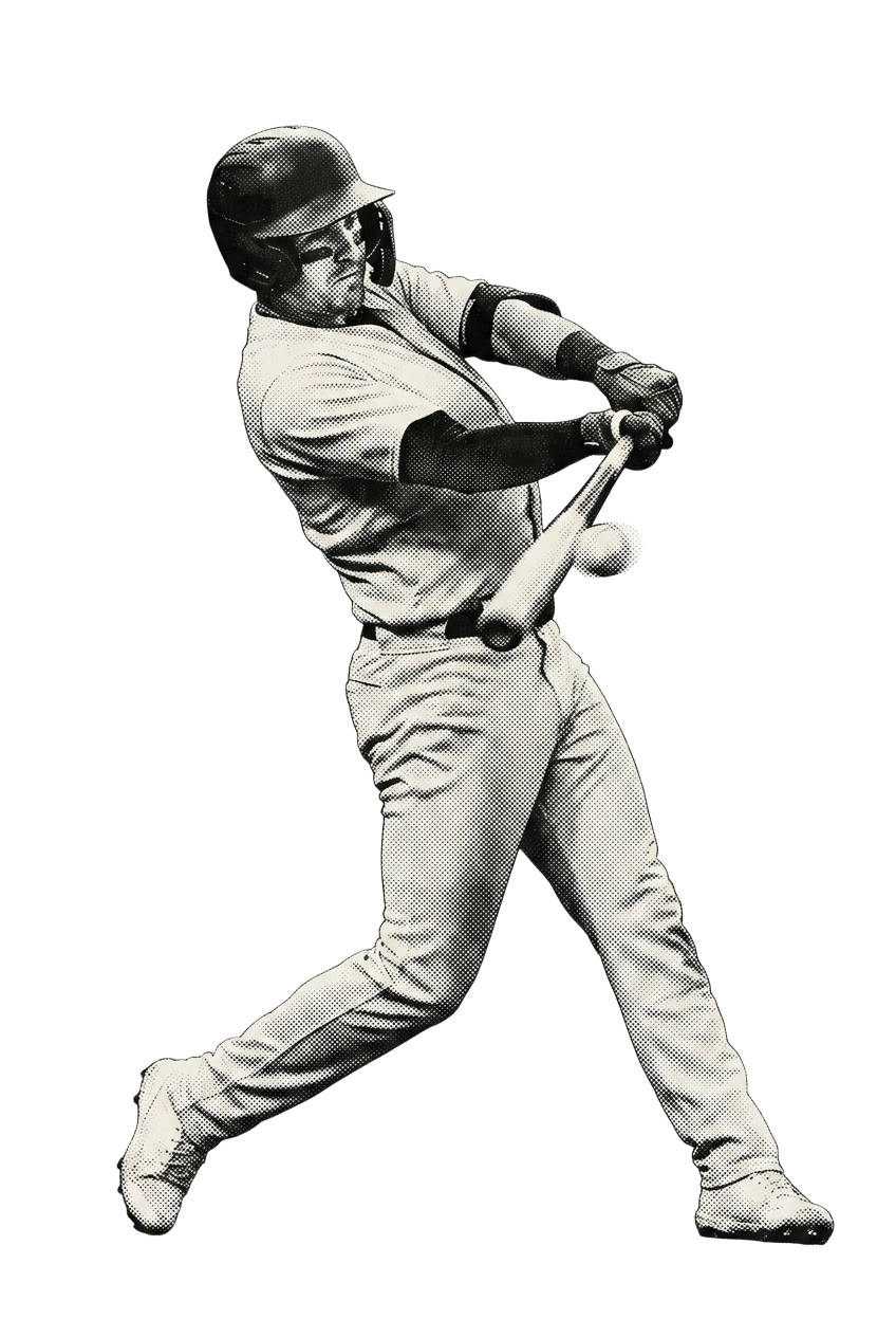 A baseball player swinging a bat